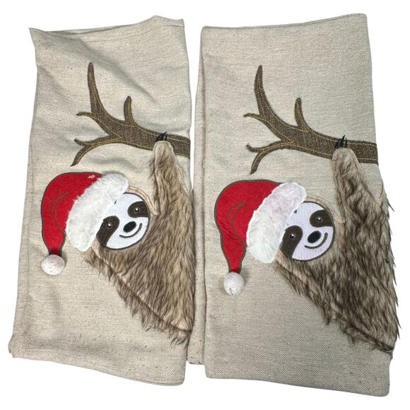 Pier 1 Home Sloth Christmas Holiday Pillow Cover Set of 2 - NO Insert - Picture 5 of 5